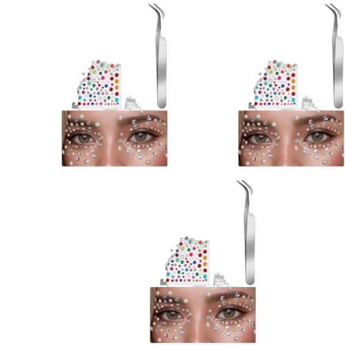 MAYCREATE® 4 Sheet Face Gems Rhinestones Pearl Stickers Kit for Makeup with Tweezer Self-Adhesive Glitter Color Festival Jewels Hair Sticker Crafts Nail Art Clothes Making 3 PCS MAYCREATE® 4 Sheet Face Gems Rhinestones Pearl Stickers Kit for Makeup with Tweezer Self-Adhesive Glitter Color Festival Jewels Hair Sticker Crafts Nail Art Clothes Making 3 PCS
